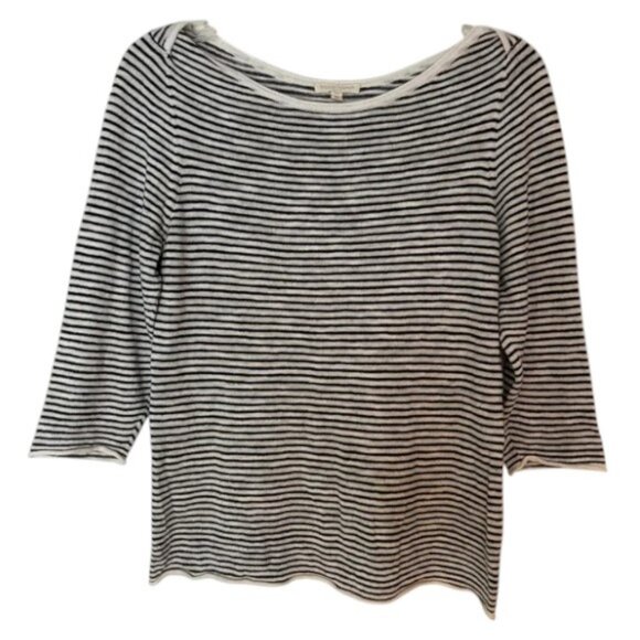 Eileen Fisher black and white striped boxy top size PS - Picture 2 of 4